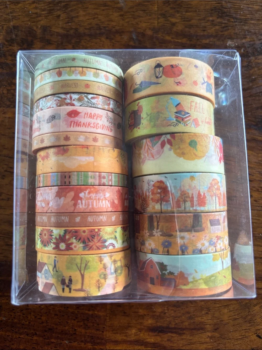 Autumn Harvest Decorative Washi Tape Set - Fall Pattern Craft Rolls